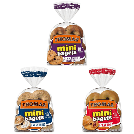 Thomas’ Mini Bagels 6-Pack Variety Bundle – 10 Count Bags