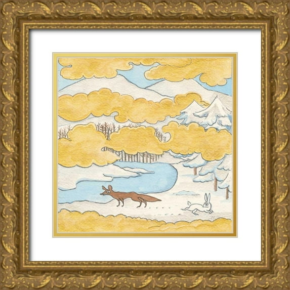 Thomas, Miranda 12x12 Gold Ornate Wood Framed with Double Matting Museum Art Print Titled - Riverside II