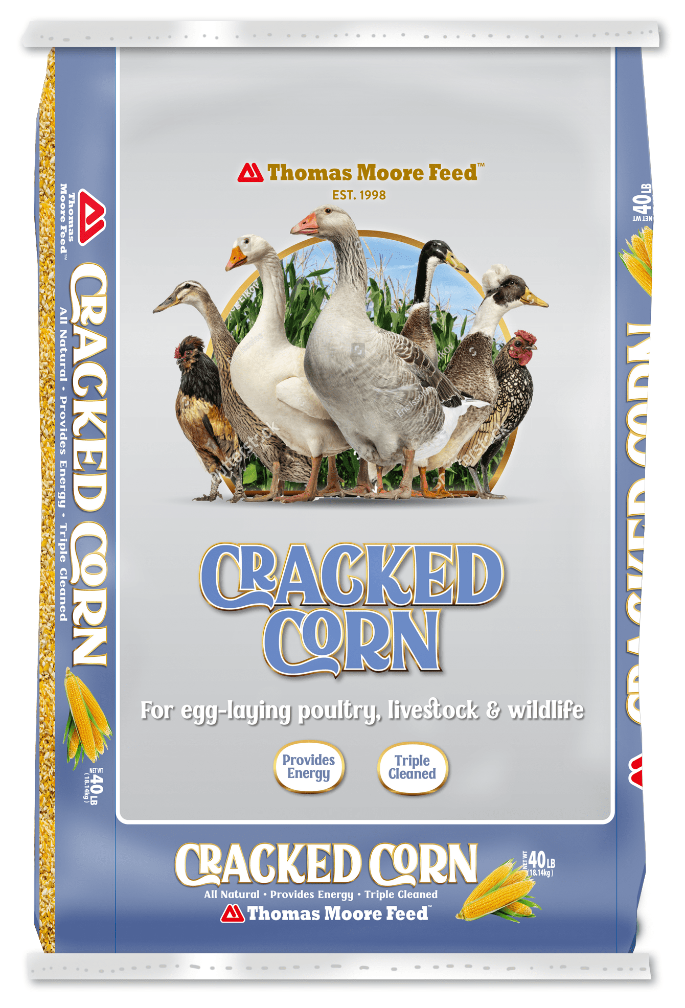 Thomas Moore Feeds All-Purpose Cracked Corn Animal Feed, 40lb