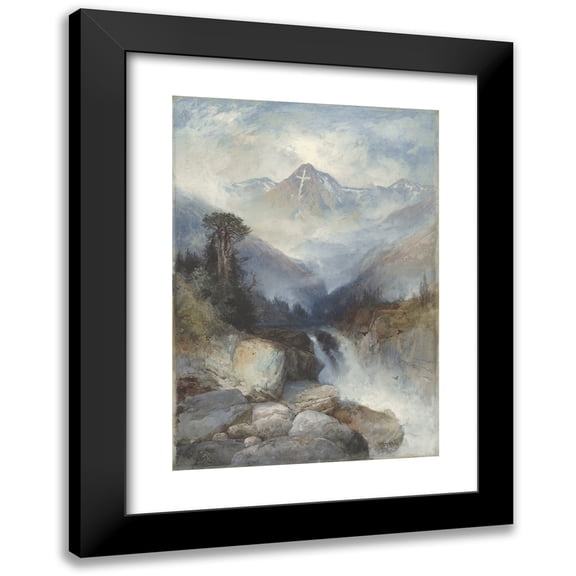 Thomas Moran 11x14 Black Modern Framed Museum Art Print Titled - Mountain of the Holy Cross (1890)