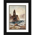 thumbnail image 1 of Thomas Moran 11x14 Black Ornate Wood Framed Double Matted Museum Art Print Titled: The Towers of Tower Falls, Yellowstone (ca. 1875), 1 of 5