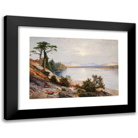 Thomas Moran 14x11 Black Modern Framed Museum Art Print Titled - Head of Yellowstone River (ca. 1875)
