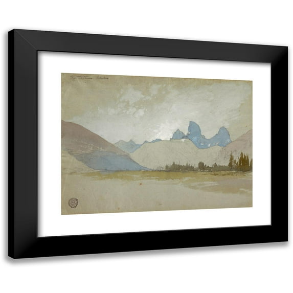 Thomas Moran 18x14 Black Modern Framed Museum Art Print Titled - The Tetons, Idaho (1879)