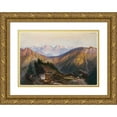 thumbnail image 1 of Thomas Moran 18x14 Gold Ornate Wood Frame and Double Matted Museum Art Print Titled - Lower Yellowstone Range (ca. 1875), 1 of 4