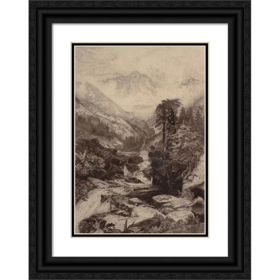 Thomas Moran 18x24 Black Ornate Framed Double Matted Museum Art Print Titled: Mountain of the Holy Cross (circa 1888)
