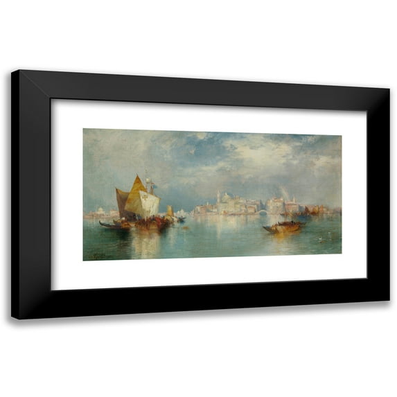 Thomas Moran 24x14 Black Modern Framed Museum Art Print Titled - Venice (1900)