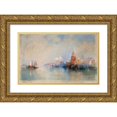thumbnail image 1 of Thomas Moran 24x17 Gold Ornate Framed and Double Matted Museum Art Print Titled - The Lagoon Looking Toward Santa Maria Della Salute (1894), 1 of 4
