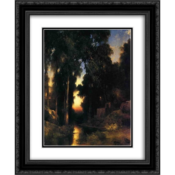 Thomas Moran 2x Matted 20x24 Black Ornate Framed Art Print 'Mission in Old Mexico'