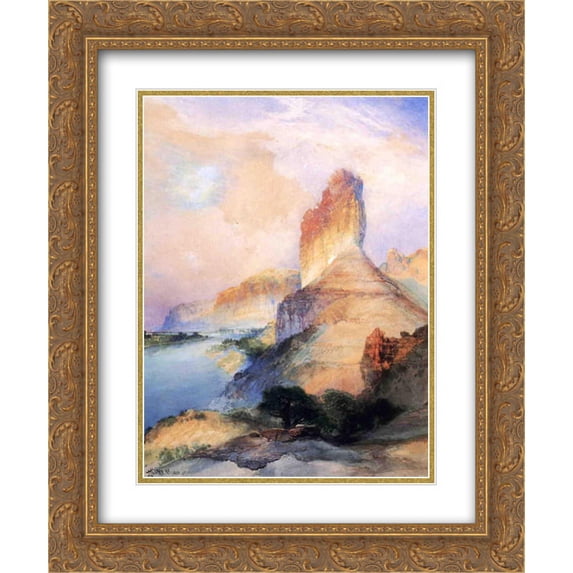 Thomas Moran 2x Matted 20x24 Gold Ornate Framed Art Print 'Castle Butte, Green River, Wyoming'