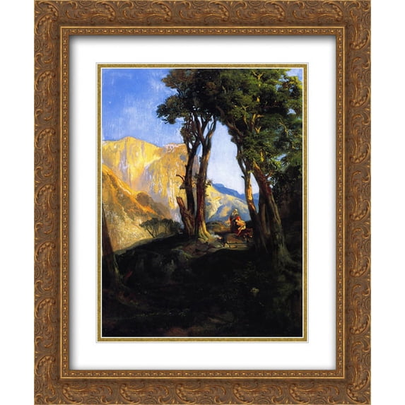 Thomas Moran 2x Matted 20x24 Gold Ornate Framed Art Print 'The Sacrifice of Isaac'