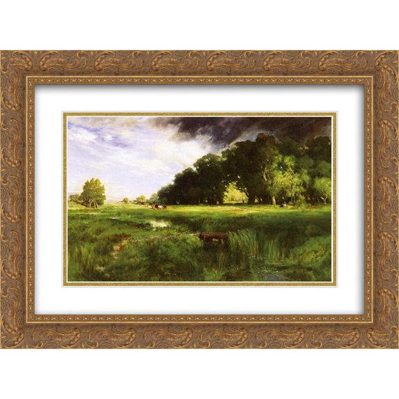 Thomas Moran 2x Matted 24x18 Gold Ornate Framed Art Print 'Summer Squall'