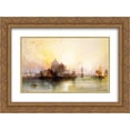 thumbnail image 1 of Thomas Moran 2x Matted 24x20 Gold Ornate Framed Art Print 'A View of Venice', 1 of 2