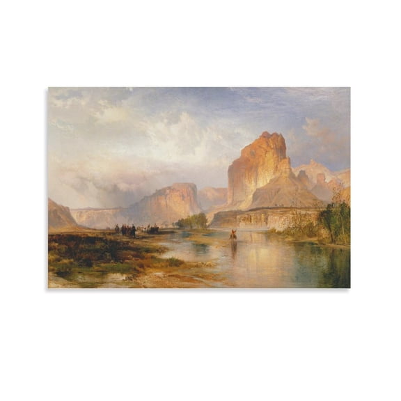 Thomas Moran Cliffs of Green River By Thomas Moran Art Prints Paintings Canvas Poster Canvas Wall Art Prints Poster Gifts Photo Picture Painting Posters Room Decor Home Decorative 12x18inch(30x45cm)