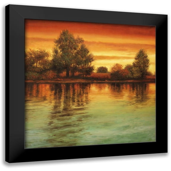 Thomas, Neil 12x12 Black Modern Framed Museum Art Print Titled - River Sunset I