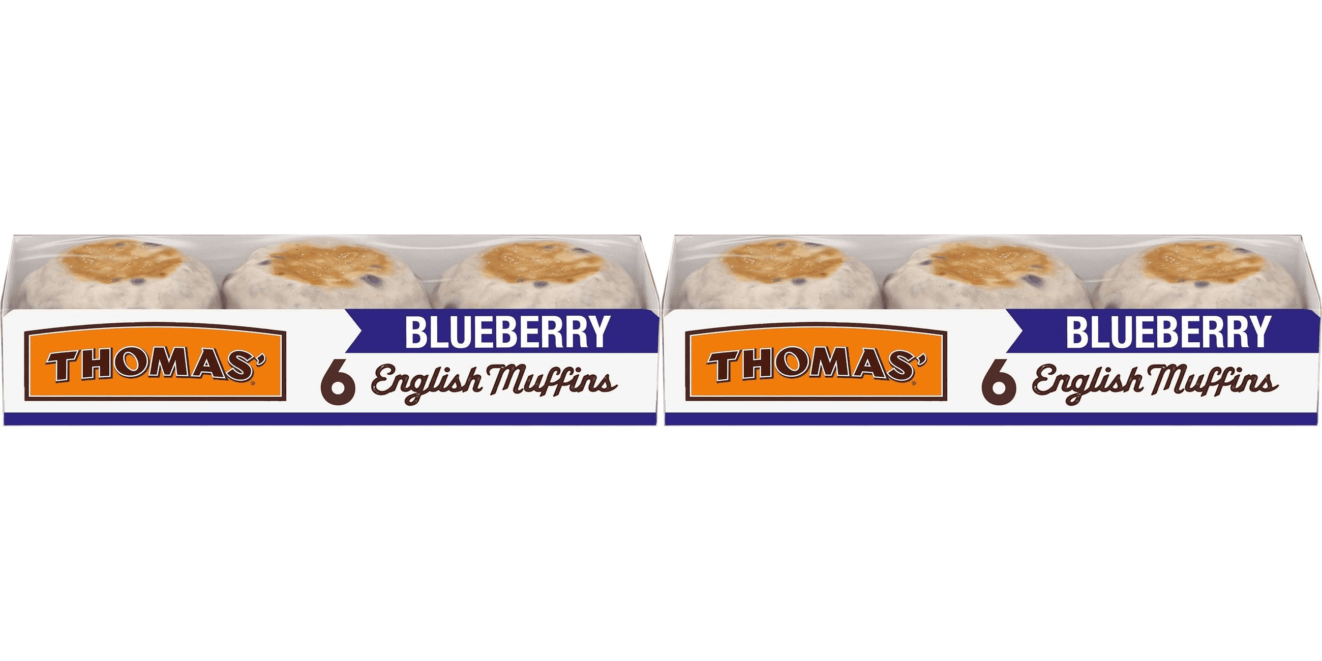 Thomas' Nooks & Crannies Blueberry English Muffin, 6 ct pack of 2