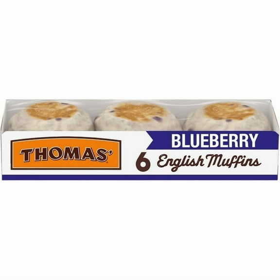 Thomas' Nooks & Crannies Blueberry English Muffins 6 count English Muffins 13 oz Tray (Pack of 7)