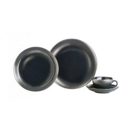 Thomas O'Brien Tiago Matte Charcoal 5 Piece Fine Porcelain Dinnerware Set