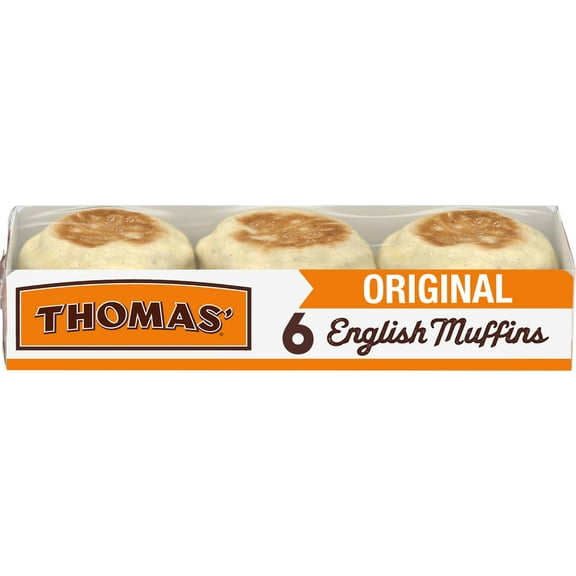 Thomas' Original English Muffins, 6 count, Plain English Muffins, 13 oz Tray pack of 2