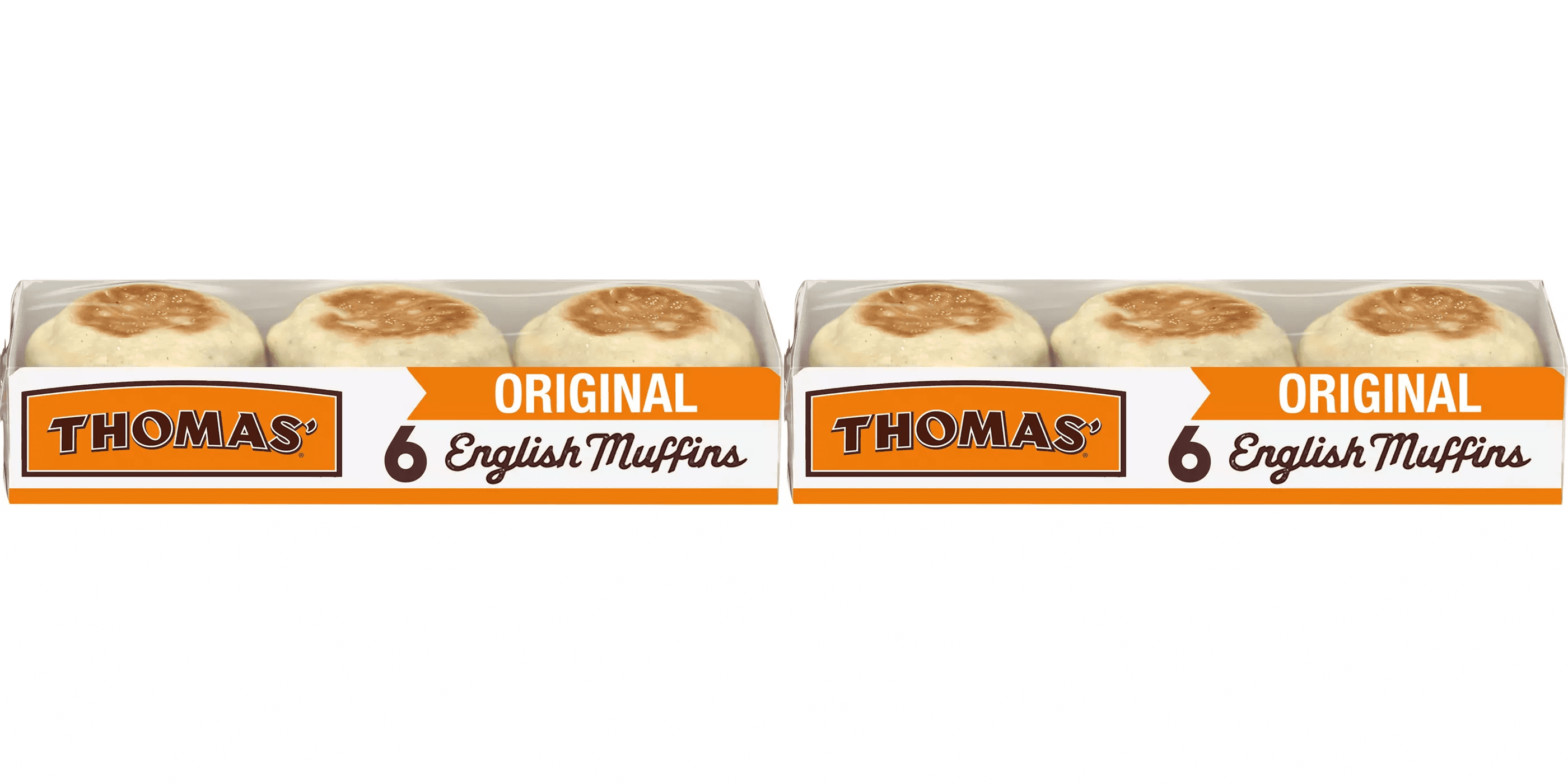 Thomas' Original English Muffins, 6 ct pack of 2, Original English Muffins, Thomas' Muffins, Muffins, Breakfast Muffins, Pack of 2