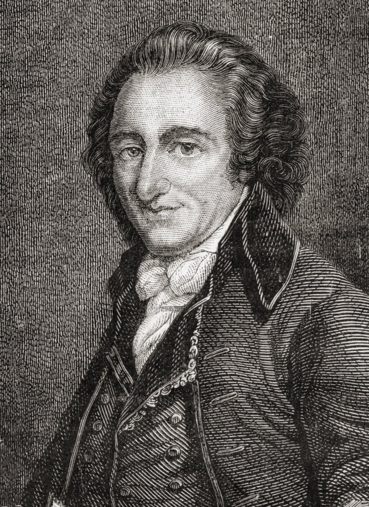 Thomas Paine 1737-1809 English-American Writer And Political Pamphleteer From Histoire De La Revolution Francaise By Louis Blanc Canvas Art - Ken Welsh  Design Pics (26 x 36)