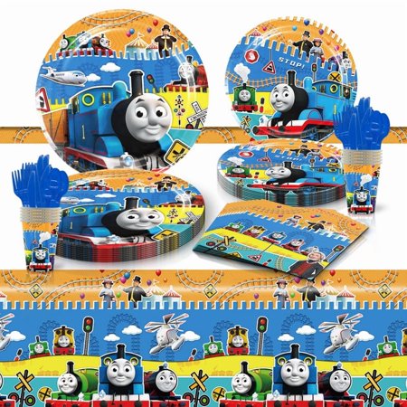 Thomas Party Tableware Set Plates Cup Kit Birthday Supplies Decorations Disposable Dinnerware