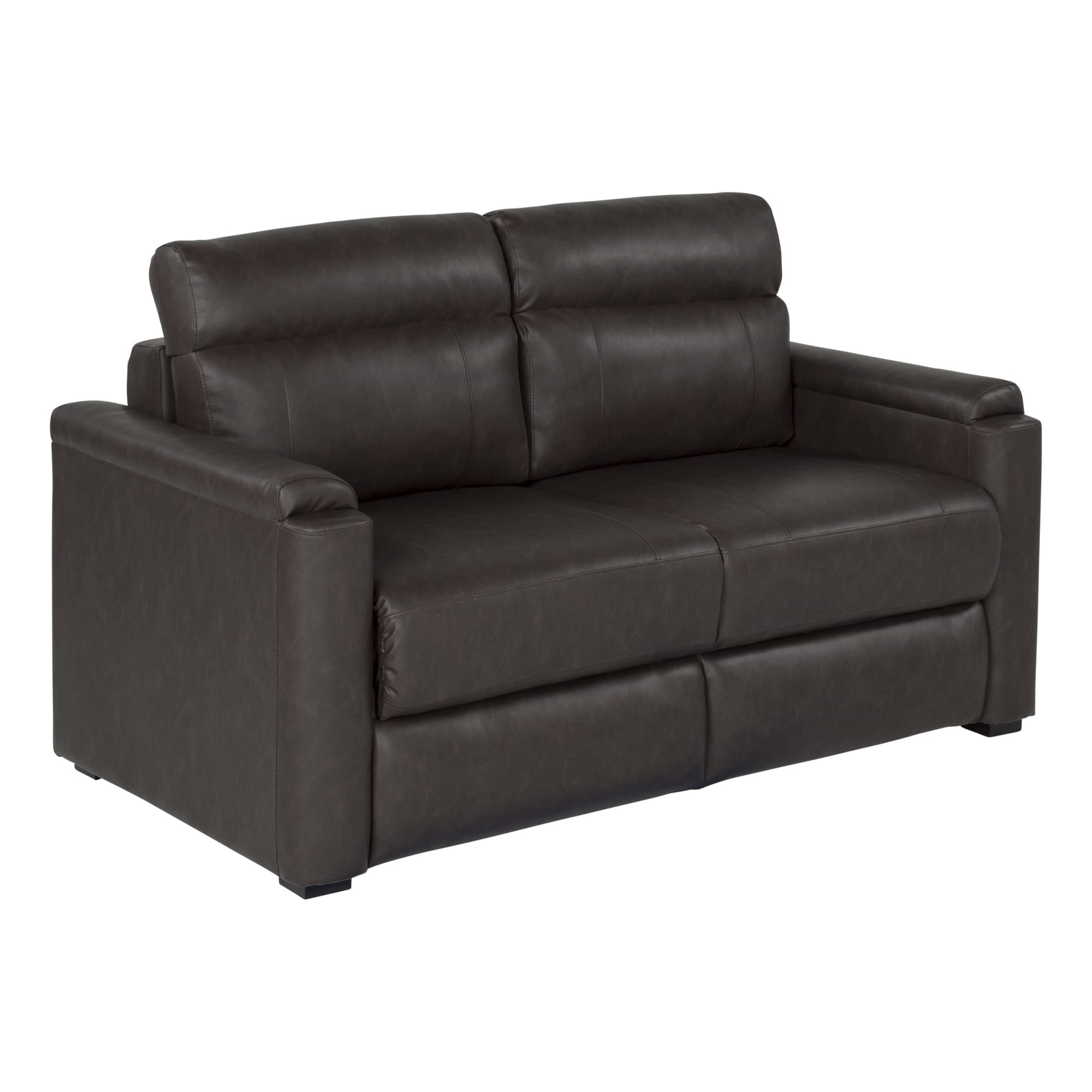 Millbrae Dark Brown Leather Tri-Fold Sofa with Storage