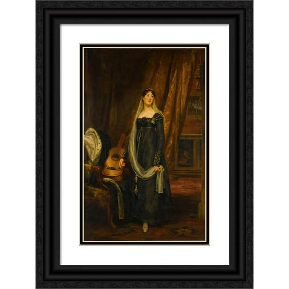 Thomas Phillips 11x14 Black Ornate Wood Framed Double Matted Museum Art Print Titled: Portrait of Elizabeth Cochrane-Johnstone (1784-1883), Aged 17