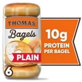 thumbnail image 1 of Thomas' Plain Bagels, 6 count, 10g Protein, Kosher Bagels, 20 oz Bag, 1 of 8