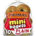 thumbnail image 1 of Thomas' Plain Mini Bagels, 10 count, Kosher Mini Bagels, 15 oz Bag, 1 of 8