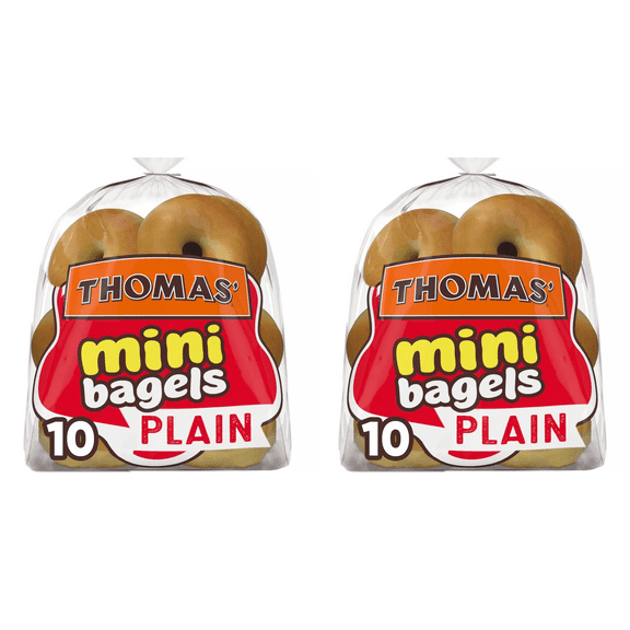 Thomas' Plain Mini Bagels, 10 ct pack of 2
