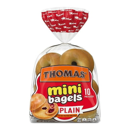 Thomas' Plain Mini Bagels, 10 ct (Pack of 4)