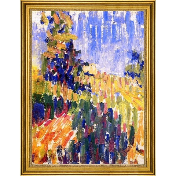 Thomas Pollock Anschutz Landscape with Grey Sky - 18" x 24" Framed Premium Canvas Print