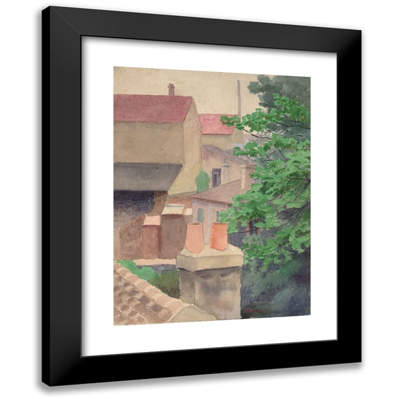 Thomas Pollock Anshutz 19x24 Black Modern Framed Museum Art Print Titled - Rooftops, St. Cloud
