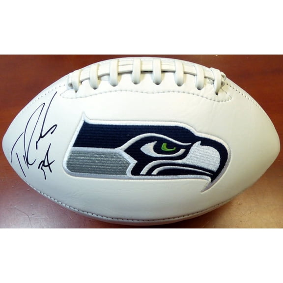 Thomas Rawls Autographed White Logo Football Seattle Seahawks MCS Holo 105065