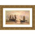 thumbnail image 1 of Thomas Rose Miles 24x16 Gold Ornate Framed and Double Matted Museum Art Print Titled - ‘Morning’ Hastings Beach, 1 of 4