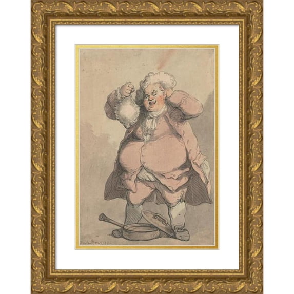 Thomas Rowlandson 14x18 Gold Ornate Wood Frame and Double Matted Museum Art Print Titled - In Epics (1788)