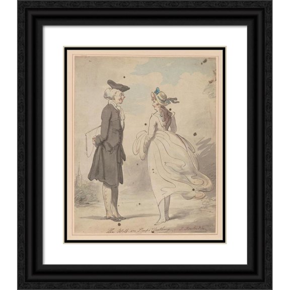 Thomas Rowlandson 20x24 Black Ornate Framed Double Matted Museum Art Print Titled: The Wolf in Sheep's Clothing (1782-1800)