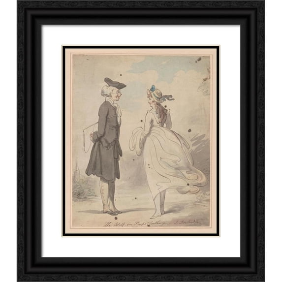 Thomas Rowlandson 20x24 Black Ornate Framed Double Matted Museum Art Print Titled: The Wolf in Sheep's Clothing (1782-1800)