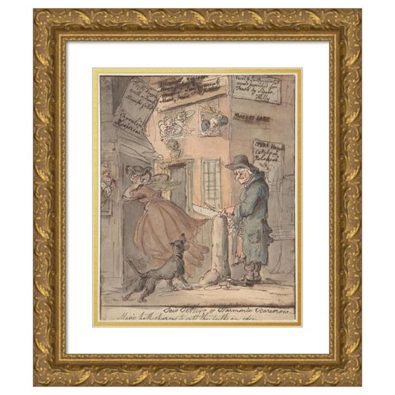 Thomas Rowlandson 20x24 Gold Ornate Framed and Double Matted Museum Art Print Titled - The Saw-Setter (1780-1827)