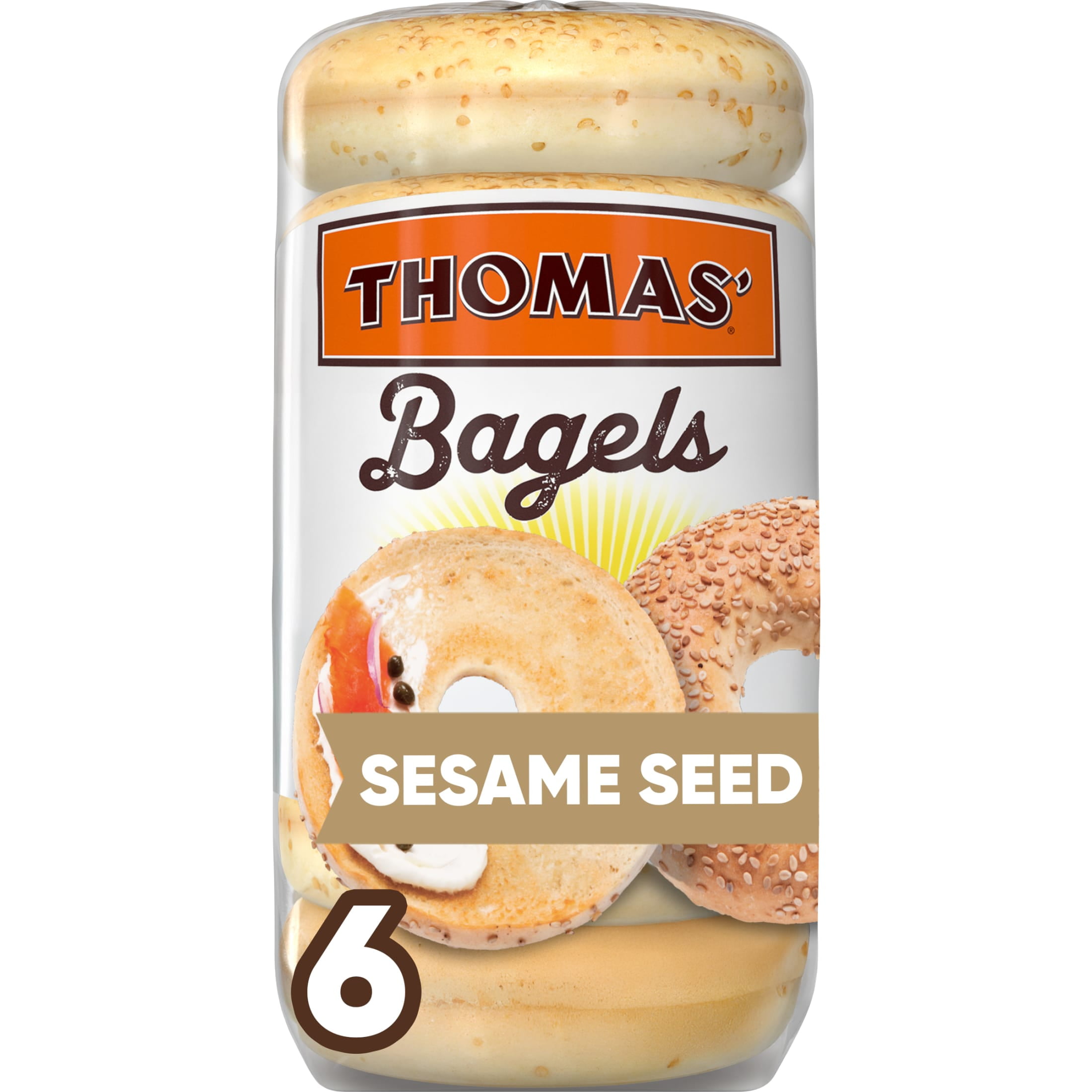 Thomas' Sesame Seed Bagels, 6 Count, 20 oz Bag