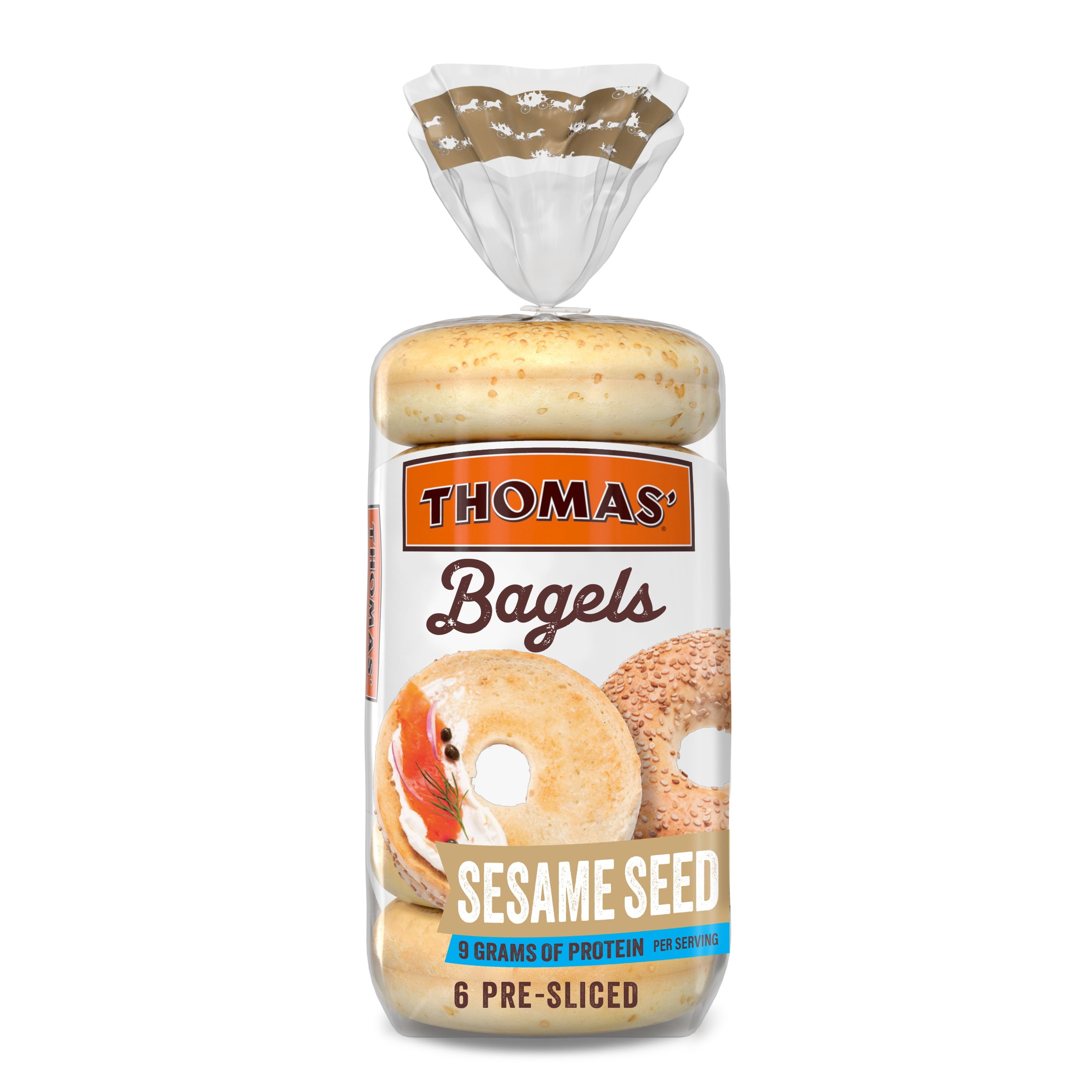 Thomas' Sesame Seed Bagels, 6 Count, 20 oz Bag
