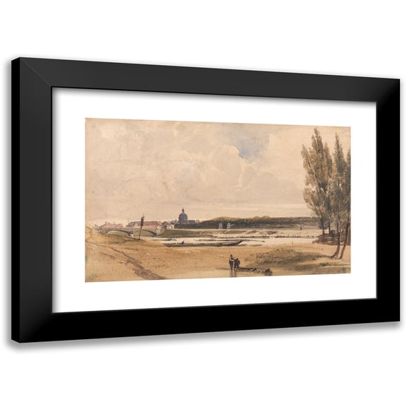 Thomas Shotter Boys 14x11 Black Modern Framed Museum Art Print Titled - On the Seine (1831)