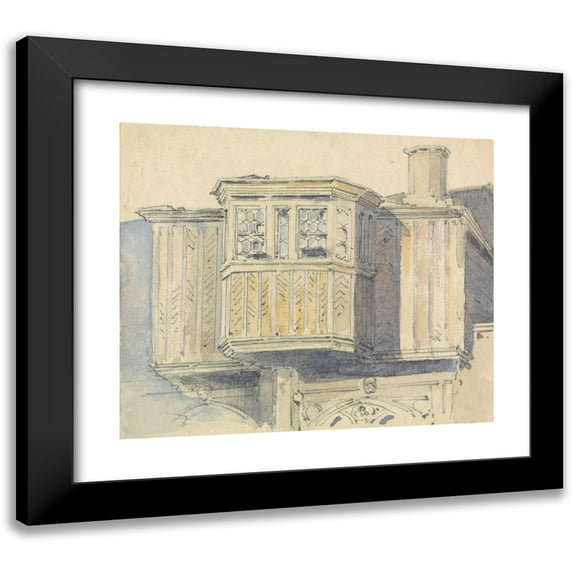 Thomas Shotter Boys 14x12 Black Modern Framed Museum Art Print Titled - Queen Anne Boleyn's Room, Windsor Castle