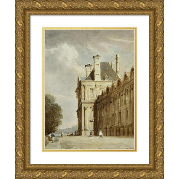 Thomas Shotter Boys 15x18 Gold Ornate Wood Frame and Double Matted Museum Art Print Titled - The Flore Pavilion (1830-1840)