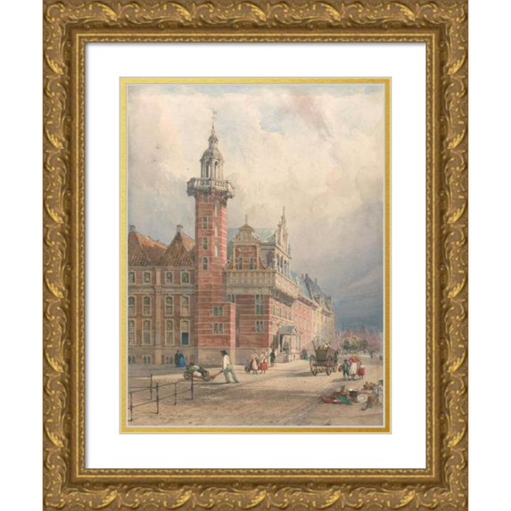 Thomas Shotter Boys 15x18 Gold Ornate Wood Frame and Double Matted Museum Art Print Titled - Ville Hotel, Hague (1859)