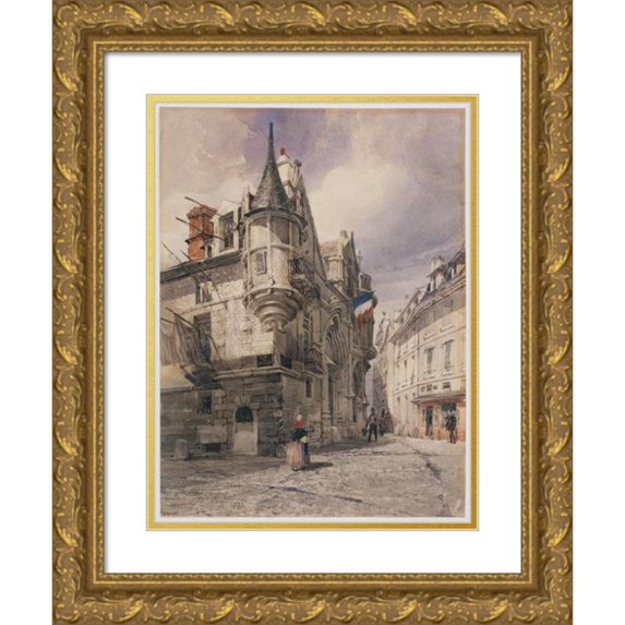 Thomas Shotter Boys 19x24 Gold Ornate Framed and Double Matted Museum Art Print Titled - The Hotel De Sens, Rue Du Figuier (1833)