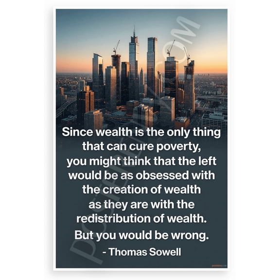 Thomas Sowell Wealth Creation Quote Inspirational 12x18 US Made Poster