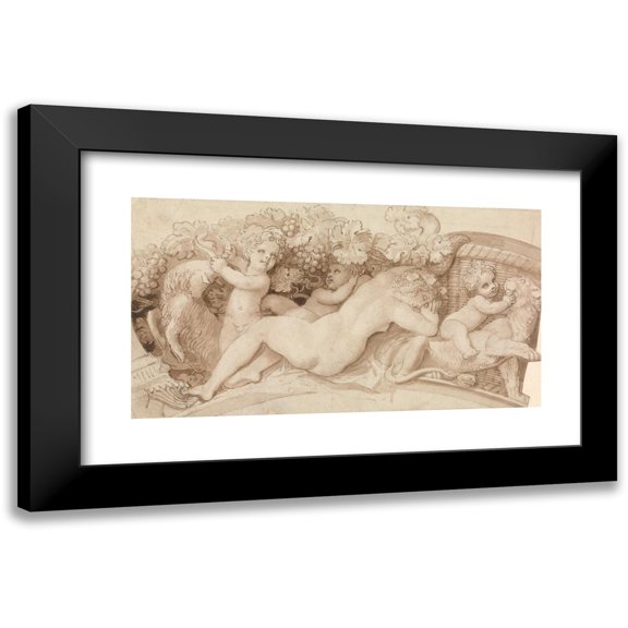 Thomas Stothard 14x10 Black Modern Framed Museum Art Print Titled - Relief Design for a Silver Salt Cellar