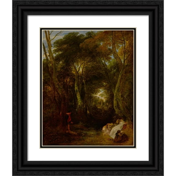 Thomas Stothard 15x18 Black Ornate Wood Framed Double Matted Museum Art Print Titled - Cimon and Iphigenia