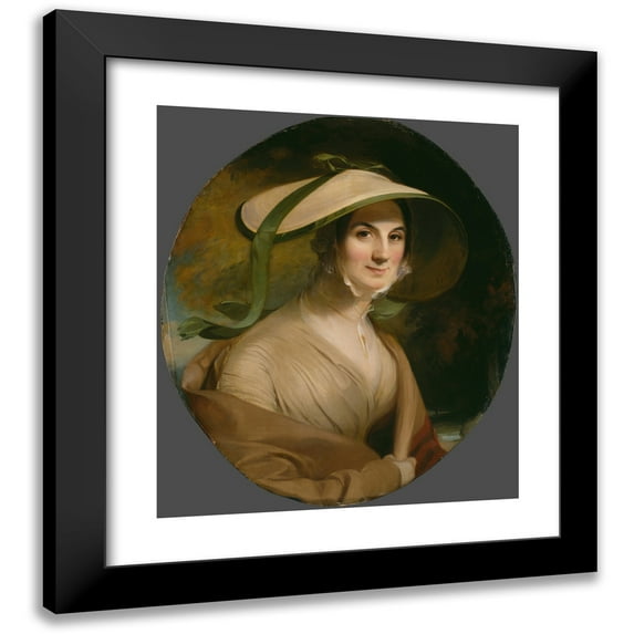 Thomas Sully 12x14 Black Modern Framed Museum Art Print Titled - Mrs. George Lingen (1842)